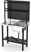 67&quot; Freestanding Commercial Sink with Drainboard / AdjustableShelves / P... - £277.22 GBP