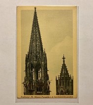 Frieburg Minster Church Cathedral Germany Postcard Vintage Antique Tower... - $4.75