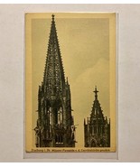 Frieburg Minster Church Cathedral Germany Postcard Vintage Antique Tower... - $87.45 MXN