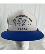 Vintage Galveston Island TX Blue Snapback Mesh Hat Cap by Masrco Taiwan ... - $11.39