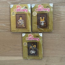 1978 Vintage Jiffy Stitchery Kits Indian Wedding Vases &amp; Thistles NIP - $23.99