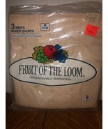 NOS 1986 Fruit of the Loom 3 Pack Men&#39;s Boxer Shorts Size M 34-36 NIP - $39.32 CAD
