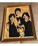 Beatles 11X9 portrait inlay wood wall art wall decor wooden picture - $636.91 MXN