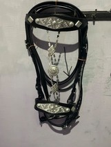 Western bridle horse saddle on silver metals - $525.93