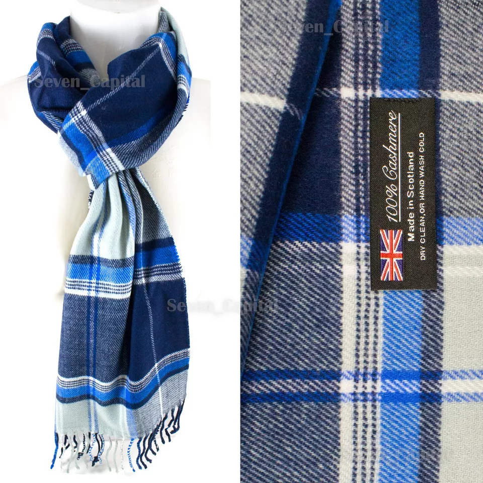 Men&#39;s &amp; Women&#39;s 100% Cashmere Winter Scarf: Scotland-Made Plaid Design (38) - $18.00