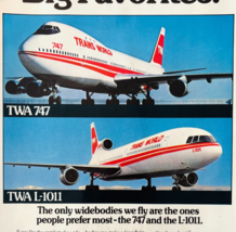 1981 TWA Airlines Advertisement Vintage Aviation 747 L-1011 Airplanes DW... - €17,20 EUR