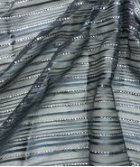 Embroidered Organza Sheer Fabric in Gray and Silver color Party Fabric -... - £7.49 GBP+