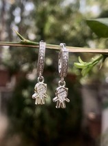 Pendientes de aro con diseño de pan de jengibre de plata 925, joyería pa... - £18.29 GBP