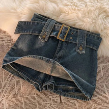 Minifaldas Vintage Mezclilla Cinturón Liso Faldas Informales Ajustadas C... - £36.15 GBP+