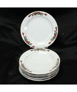 Fairfield Poinsettias and Ribbons Christmas Salad Dessert Plates 7-1/2" ... - $13.22