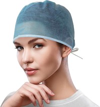 500 pcs Blue Disposablee Surgeon Caps One Size /w Stationary Ties - £68.89 GBP