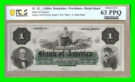 1860&#39;s $1 Bank of America-Providence Rhode Island - PCGS 63 PPQ - RI-235... - $197.99