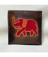Vintage Embossed Tooled Leather Elephant Coin Purse India - $276.80 MXN