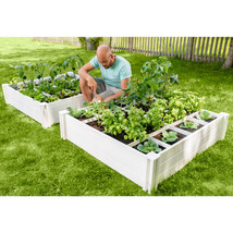 Vita 4&#39;x4&#39;x11&quot; Modular Vinyl Garden with Planting Grid, 2-pack - £116.46 GBP