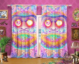 Harajuku Daruma Pastel Curtains, Psychedelic Party House, Window Drapes,... - £131.09 GBP