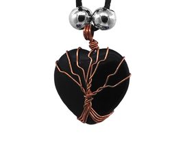 Mia Jewel Shop Tree of Life Copper Metal Wire Wrapped Heart Shaped Healing Gemst - £13.23 GBP