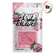 6x Bags Sour Strips Pink Lemonade Flavored Candy | 3.4oz | Fast Shipping - £25.67 GBP