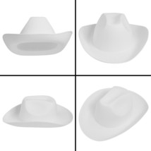 Women Felt White Cowboy Hat for Men Western White Cowgirl Hat - £31.96 GBP