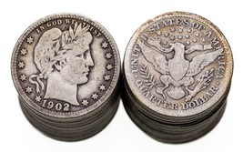 1896 - 1916 Barber Quarter Roll in Good+ G+ Condition Various Dates - £357.20 GBP