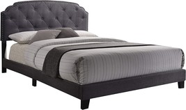 Acme Furniture Tradilla Queen Bed In Gray Fabric - £182.50 GBP