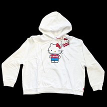 Nwt Levis Ltd Ed Unbasic Hello Kitty With Patch Women&#39;s Hoodie Jacket White - £69.62 GBP