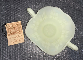 Fenton Custard Glass Two Handled Bowl With Butterfly Pattern - £43.95 GBP