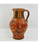 Gmundner GK Keramik Ceramic Jug Pitcher Orange Brown Green Glaze Austria... - £49.54 GBP