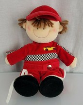 Russ Dollies Baby Boy Doll Race Car Driver Red Learn To Dress Velour Plu... - $49.49