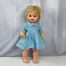 Vintage MCM Mattel 1967 &quot;Tippee Toes&quot; Blonde 17&quot; Blue Eye Teeth Doll READ - £34.64 GBP