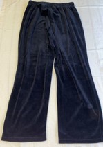 Erika Woman Black Velour Pants Plus Sz 1X Elastic Waist Cotton Blend - £9.66 GBP