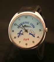 Rare Soviet vintage 1980&#39;s  Raketa 19 jewel men&#39;s Naval Forces wristwatch - £98.92 GBP