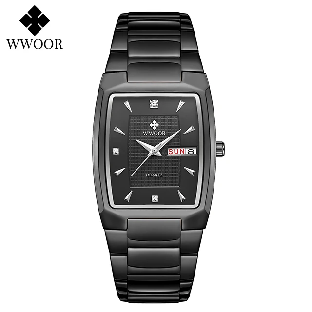  2024 New Square Watch Men with Automatic Week Date  Stainless Steel  Mens Wrist - £86.33 GBP