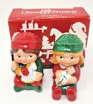 Vintage Avon Claus &amp; Company Santa&#39;s Helpers Salt &amp; Pepper Shakers  NIB U95 - $9.99