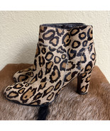 Sam Edelman 9.5 Salina Ankle Boots Calf Hair Leopard Print Crepe Sole Mo... - $734.35 MXN