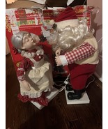 Christmas Telco Motion-ette Mommy Kissing Santa &amp; Mrs. Claus Music WORKS... - $82.91 CAD