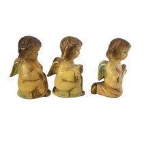 Vintage JAPAN Christmas Angel Trio with Instruments 3.75&quot; Flaws Crafting Xmas - £7.81 GBP