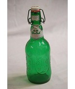 Old Vintage Grolsch Green Beer Bottle w Swing Top Lid Bar Barware - $16.82