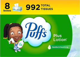 plus Lotion Facial Tissues, 8 Family Boxes, 124 Facial Tissues per Box, ... - $19.54