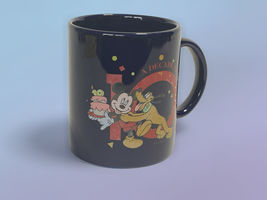 Disney Store 10th Anniversary Mug Mickey Pluto 1997 Ceramic Blue - $4.99