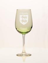 O&#39;Rourke Irish Coat of Arms Green Wine Glass - £53.81 GBP