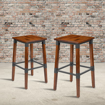 Walnut Wood Dining Barstool 2-XU-DG-W0247B-GG - £201.41 GBP