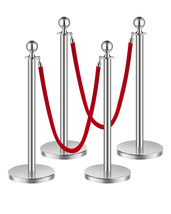 VEVOR Stanchions and Velvet Ropes, Hollow Base with Stainless Steel Post... - $58.99