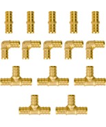 Sungator 15-Pack 1/2 Inch Pex Fittings, 5 Each Elbow Tee, Nsf Certified - $61.63 CAD