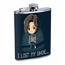 Lost Shoe Hip Flask Stainless Steel 8 Oz Silver Drinking Whiskey Spirits Em1 - £7.86 GBP