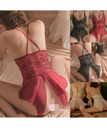 Women Lace Sexy-lingerie Nightwear Babydoll Underwear Bodysuit Dress Plu... - $282.53 MXN