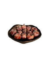 John Richard Design Copper Hammered Bowl With 12 Pomegranates Table Cent... - $536.19 CAD