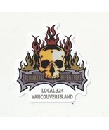 UA Plumbers PIPEFITTERS Local 324 Vancouver Island skull &amp; Flames Biker ... - €3,40 EUR