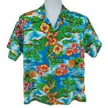 Hukilau Fashions Vintage Hawaiian Shirt Size M Cruise Vacation Camp - £47.44 GBP
