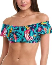 Trina Turk India Garden Off-The-Shoulder Bandeau Bikini Top - Size 2 - £23.17 GBP