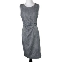EnFocus Studio Womens Sleeveless Plaid Sheath Dress Size 6 Gray &amp; Black - $12.86